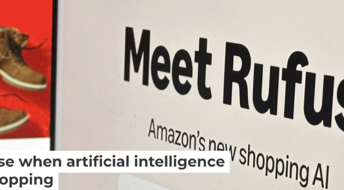 Amazon’s AI shopping assistant, Rufus, on a computer monitor on Dec. 1, 2024, in New York. Company apps, including Rufus, may make it easier to shop, but consumers might balk at giving up too much of the shopping experience. AP Photo/Peter Morgan